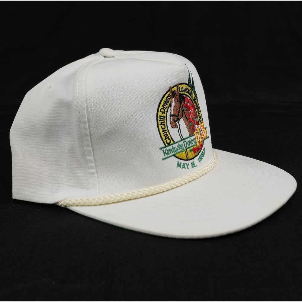 Vintage 1987 Kentucky Derby 113 Churchill Downs Rope Snapback Hat Alysheba RARE - Picture 2 of 7